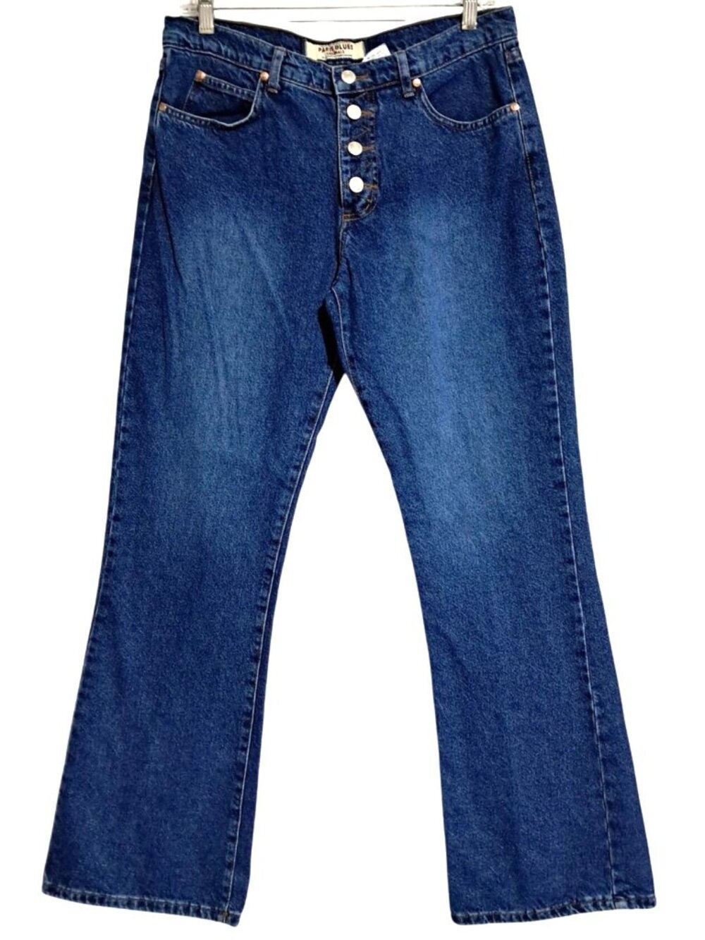 Vintage Paris Blues Flare‎ Jeans Womens Size 13 Button-Fly Dark Blue 100% Cotton